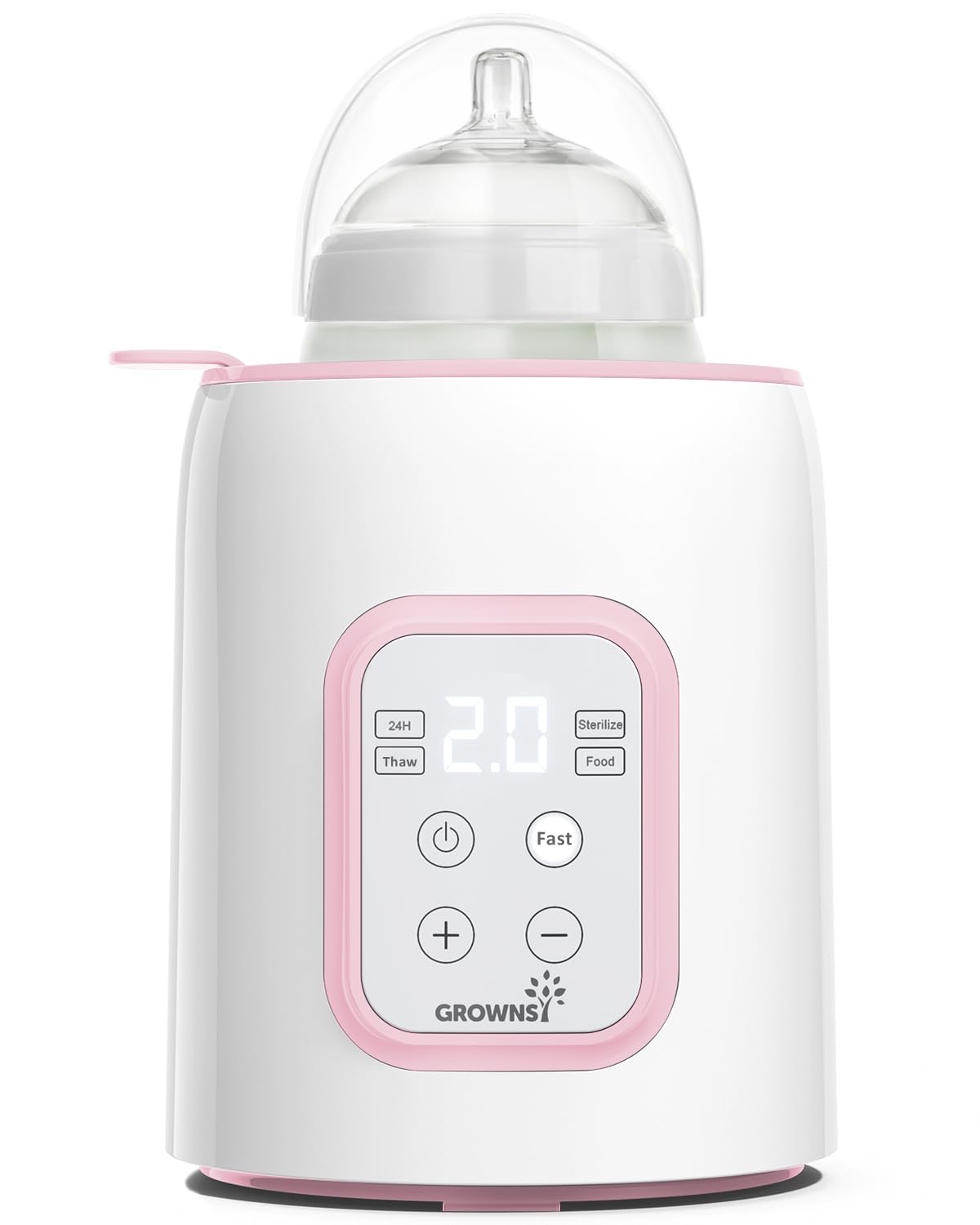 GROWNSY Bottle Warmer, Fast Baby Bottle Warmer for All Bottles, Milk Warmer for Breastmilk or Formula, Smart Temperature Control and Automatic Shut-Off- Pink