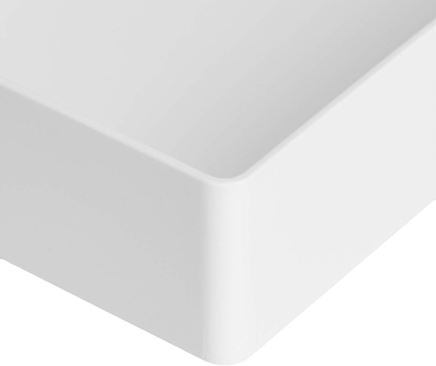 Amazon Basics Rectangular Plastic Desk Organizer Bundle, 3 Pieces Letter Tray/Accessory Tray, White