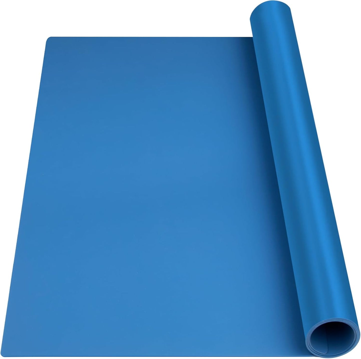 Silicone Mat Heat Resistant Mats for Countertop, Large Silicone Mats for Kitchen Counter Crafts Workbench Table, Size 48x24 inches Thick 2mm,Rolled Package,Light Blue