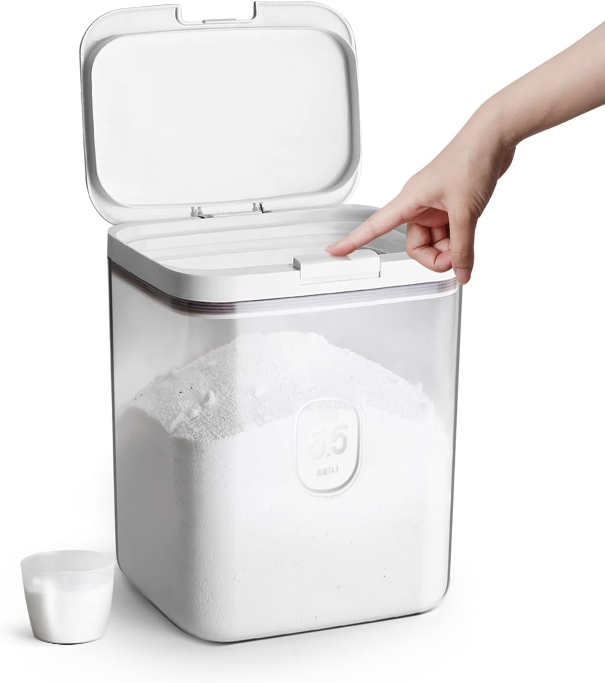 Flour Container - 5.5 L /5.81qt/5kg Large Flour Dispenser Keep Your Flour Fresh and Dry Easily with Kitchen Essential