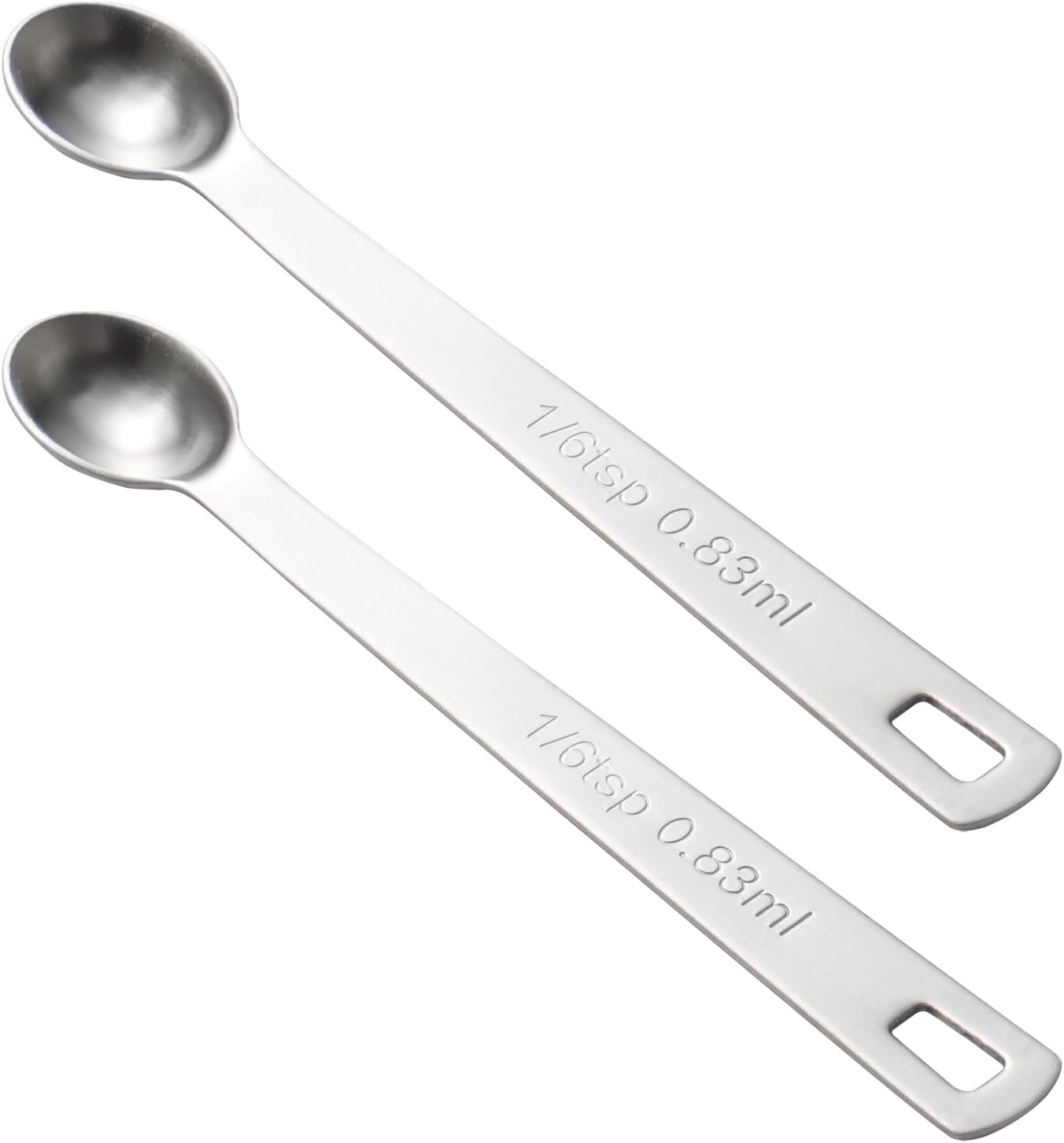 2PCS 1/6 Teaspoon(1/6tsp, 0.83ml) Single Tiny Measuring Spoon, Small Individual Stainless Steel Measure Spoons Only