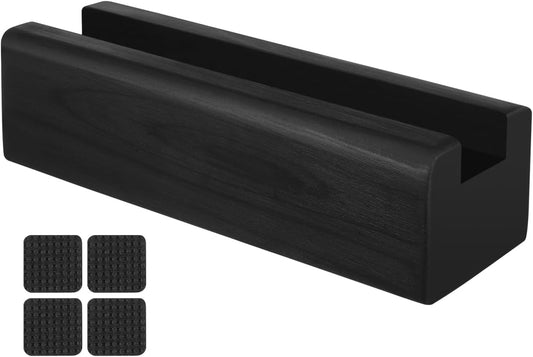 Baluue Wooden Mirror Stand Multi-Use Floor Mirror Support Base, Anti-Slip Wooden Holder for Full Length Ideal for Home Decor and Daily Use 9.84 X 2.95 X 2.67 Inches, Black