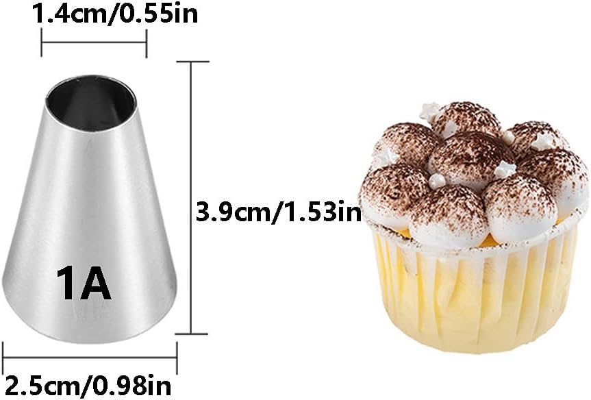 Large Piping Tips Set,Icing Tips with 1M Open Star Decorating Tip,2D Drop Flower Frosting Tip,1A Round Pastry Tip and 895 Basketweave Piping Tip for Cake Cupcake Decorating,4 Pcs