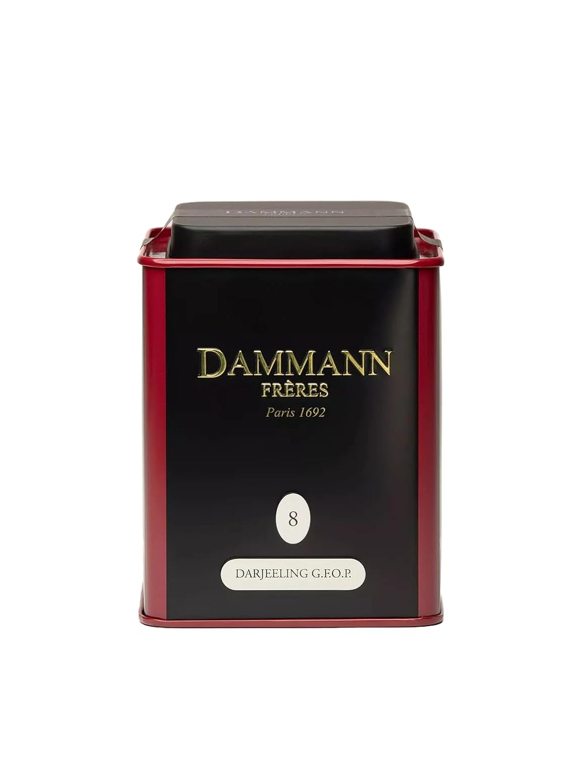 Dammann Freres Loose Leaf, Darjeeling G.F.O.P., Premium Gourmet French Black Tea, Blend Peach, Almond Flavors, 3.52 Ounce Tin