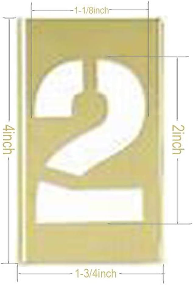 Deezio 2 Inch Brass Stencils Numbers, Brass Stencil for Paint - 15 Piece Set