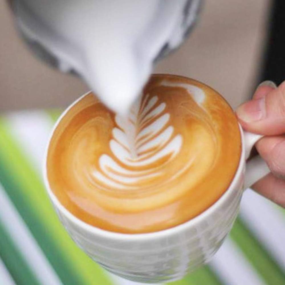 4 Pack Milk Frothing Pitcher 900ml Stainless Steel Milk Jug with Measurement Marks, 32oz Steaming Pitcher for Coffee, Cappuccino, Latte Art, Includes Art Pen, (4)