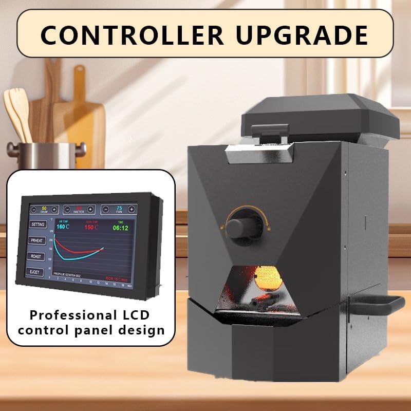 Electric Coffee Bean Roaster Machine, Smokeless Drum Roasting, for Home&Commercial Automatic Baking (B500)