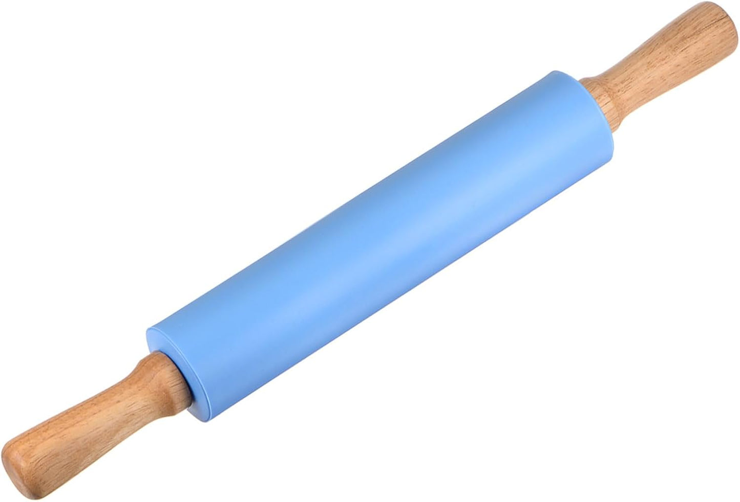 HARFINGTON Silicone Rolling Pins for Baking 17 Inch Wooden Handle Non Stick Rolling Pin Small Roller Playdough Rolling Pins for Dough Pizza Pastry Fondant Kitchen, Blue