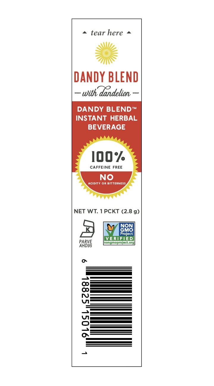 25 Individual Servings of Original Dandy Blend Instant Herbal Beverage with Dandelion, 2.5 oz Box