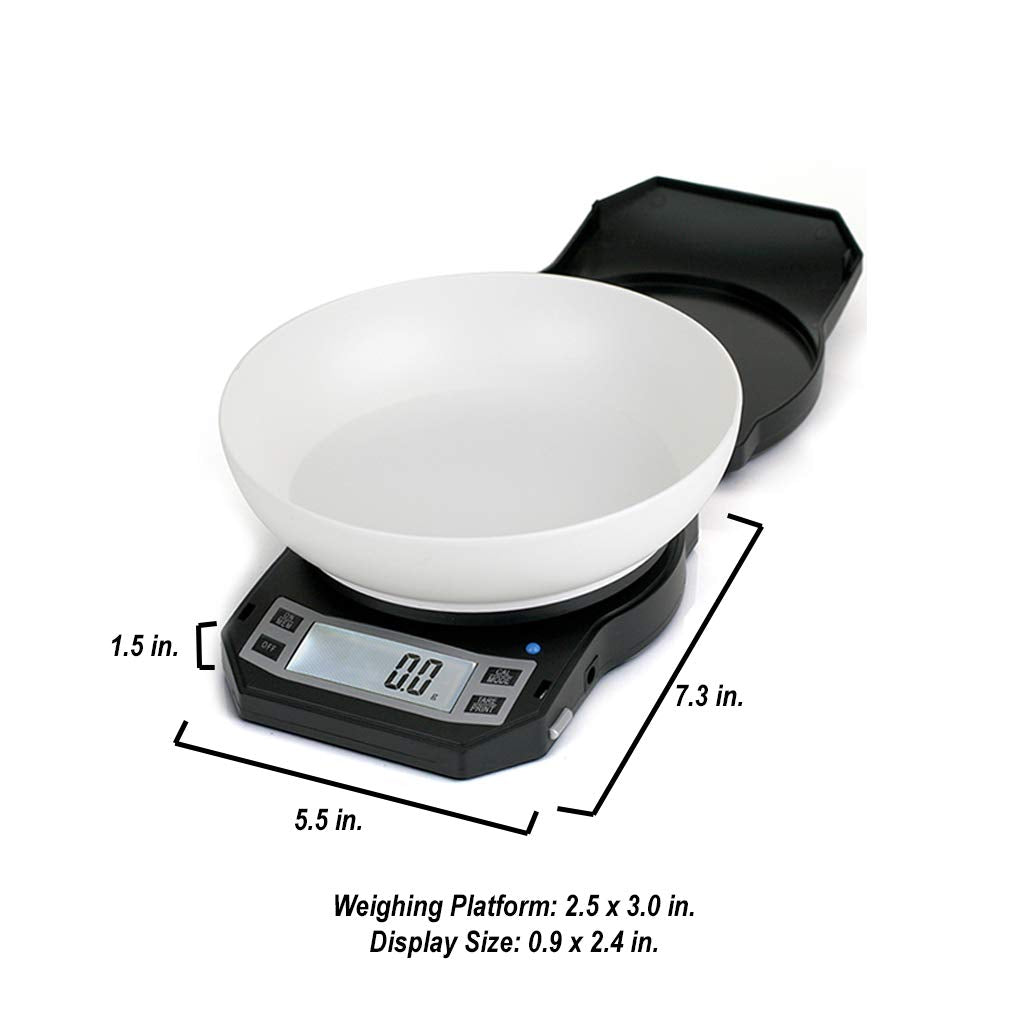 American Weigh Scales Precision Digital Kitchen Weight Scale, Food Measuring Scale with Bowl 3kg x 0.1g (Black), LB-3000