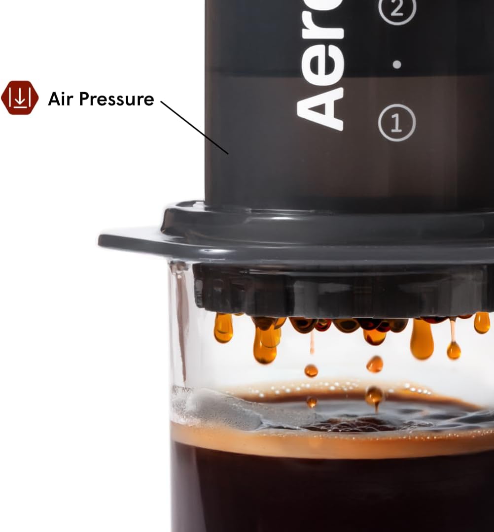 AeroPress Original Coffee Press – 3 In 1 Brew Method Combines French Press, Espresso, Full Bodied Coffee Without Grit or Bitterness, Small Portable Coffee Maker for Camping & Travel
