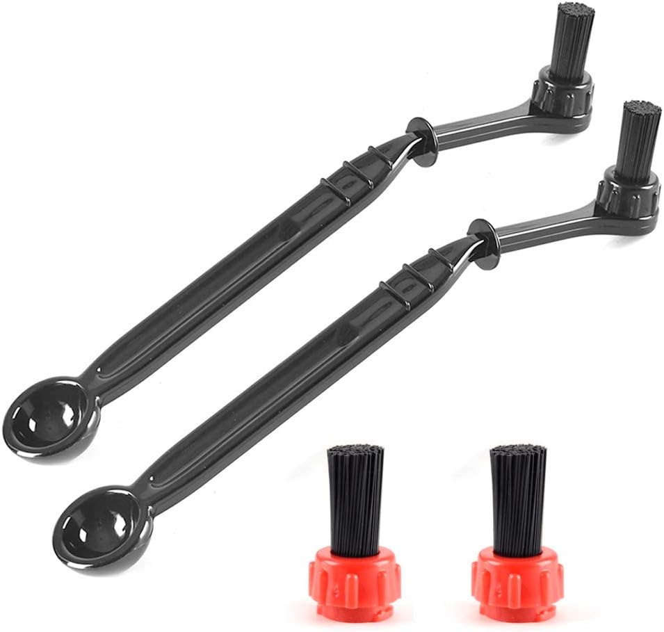 Espresso Machine Cleaning Brush Tool - CAFEMASY Pack of 2pcs Espresso Grouphead Coffee Cleaning Brush with Spoon and 2pcs Replacement Nylon Bristles Head