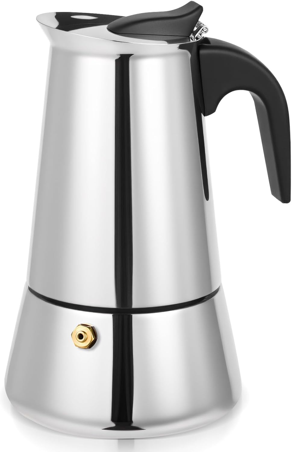 Moka Pot, 6 Cups (10.6 oz) Stovetop Espresso Maker, 304 Stainless Steel Moka Pot, Induction Compatible, Silver