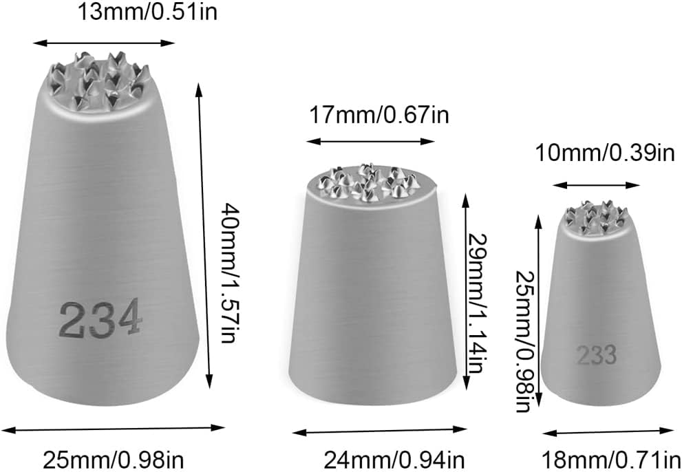 Grass Tips for Cake Decorating,Grass Icing Piping Tips with 233 234 29 Decorating Tips for Frosting