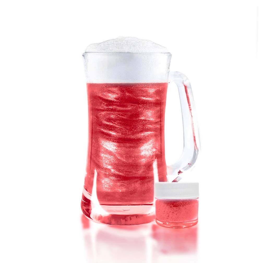 Bakell's Red Brew Glitter (45 Grams, 1x Shaker Jar) | Vibrant Edible Glitter for a Dramatic Touch to Your Beverages!