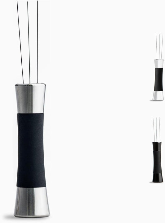 Crema Coffee Products Weiss Distribution Technique (WDT) Tool | Even Coffee Ground Distribution for Better Extraction | Stainless Steel with Silicone Grip | Includes 6 Pins & Storage Vault | Silver