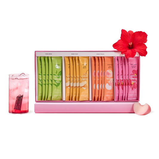 OSULLOC Cold Brew Tea Gift (20 count, 4 flavors x 5 EA) | Assorted Korea Iced Tea Bag Gift Sampler Set for Summer | Easy-to-go stick type Tea Bag Series | Premium Blended Tea from Jeju