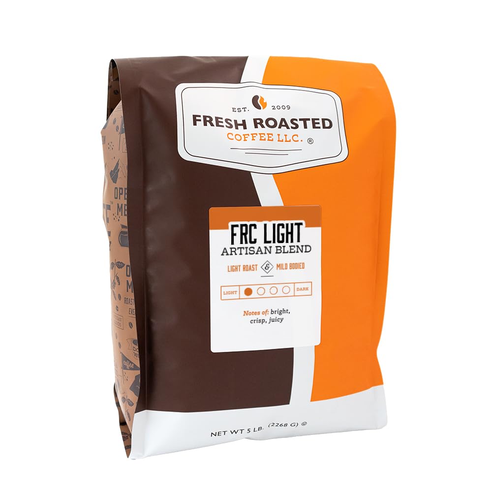 Fresh Roasted Coffee, FRC Light Roast Blend, 5 lb (80 oz), Kosher, Ground