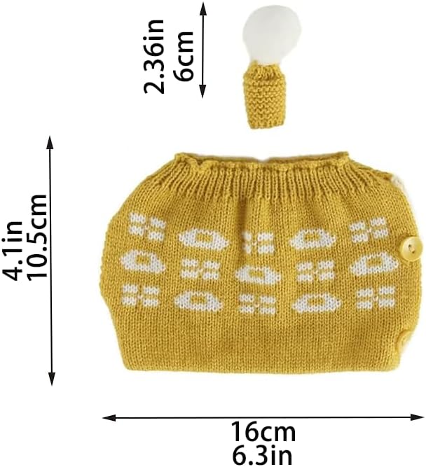Tea Cozy Suitable for a 600ml,20oz Tea Pot,Teapot Warmer -100% Acrylic Fibers Filling,Two Piece (Yellow)
