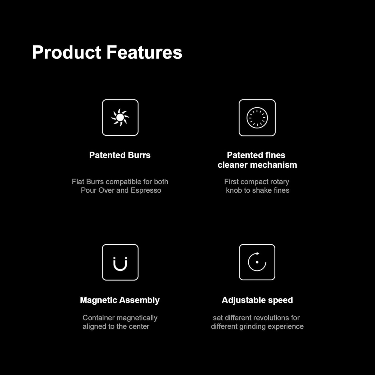 TIMEMORE Sculptor 078S Flat Burr Coffee Bean Grinder, Electric Espresso Grinder with Stepless Coarseness Adjustment, Suitable for Espresso, Pour over, French Press, Cold Brew - Black