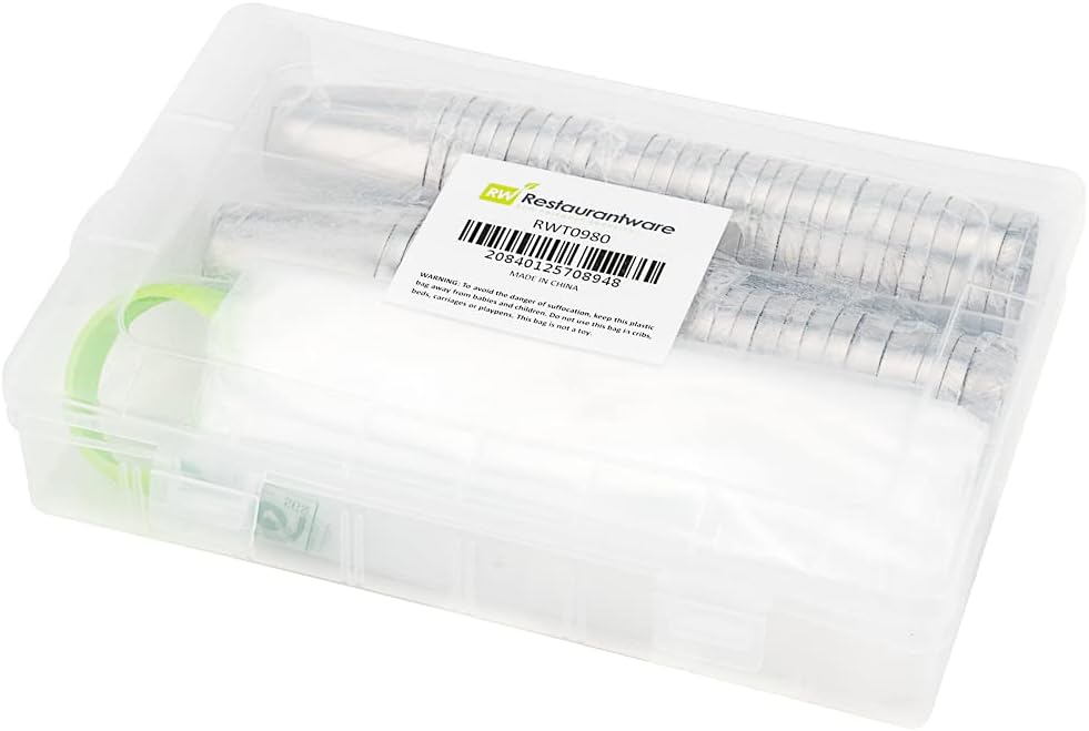 Restaurantware Pastry Tek Russian Piping Tips Set 68 Piece Durable Cake Decorating Kit - 57 Piping Tips 10 Piping Bags Stainless Steel Piping Bags And Tips Set 1 Tri-Color Coupler