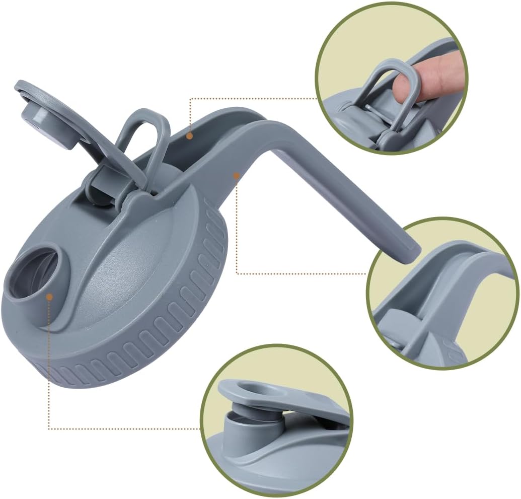 Glass Tea Pitcher with Wide Mouth Airtight Lid Leak Proof Fridge Container with Gray Lid Mason Jar for Water, Tea,Juice and Drinks (1 Pack-32OZ)