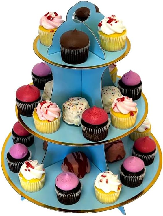 Blue Cupcake Stand, 3 Tier Cupcake Stand