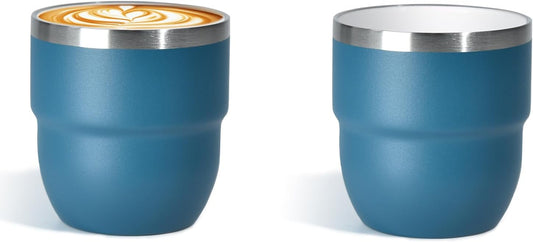 4oz Espresso Cups, Insulated Espresso Cups Set of 2, Expresso Shots Cup, Stainless Steel Shot Glasses for Coffee, Portable Espresso Travel Mug for Camping