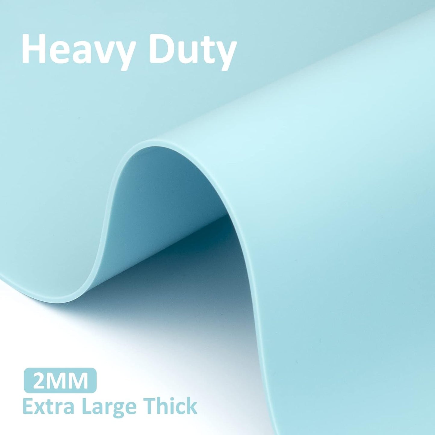 Silicone Mats for Kitchen Counter, Nonslip Silicone Mats for Crafts Countertop Protector Heat Resistant Mat (78.7” x 24” x 0.08”, Cyan)