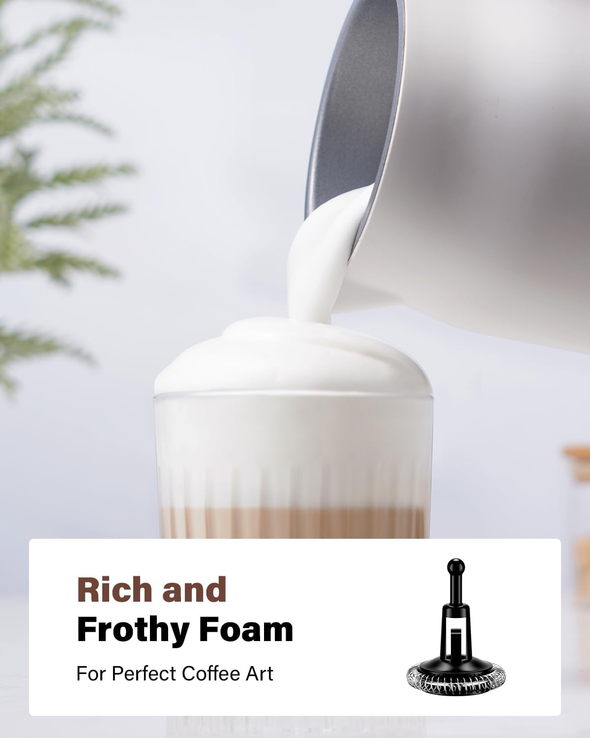 4-in-1 Electric Milk Frother and Steamer with Auto Temperature Control, Warm & Cold Foam Maker, Fast Frother for Coffee, Latte, Hot Chocolate, Cappuccino, Macchiato, White