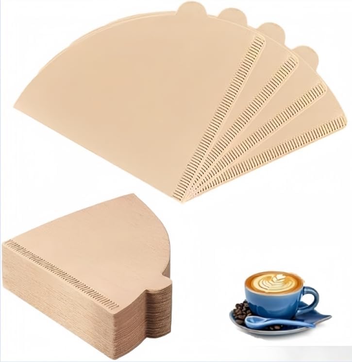 Generic Cone Filters #4 for Coffee Makers - Tear-Resistant Paper, Sustainable Material, 12-Cup Compatibility - Say Goodbye to Coffee Grounds in Your Brew (100, Brown), G3334