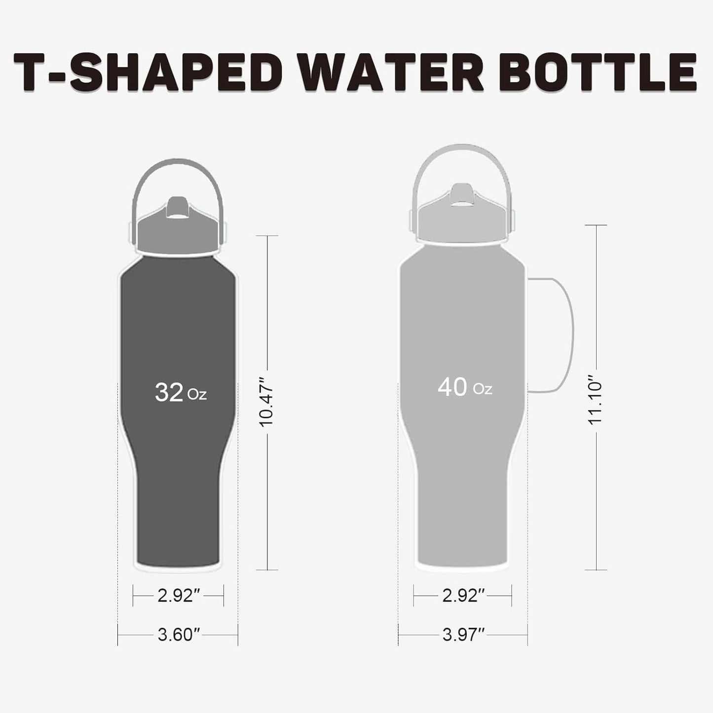 32oz Insulated Water Bottle Keep Cold 24h&Hot 12h, Double Wall Vacuum Insulated Water Bottles with Straw/Spout Lid, Stainless Steel Water Bottles that Fit in Any Car Cup Holder, Leak-proof