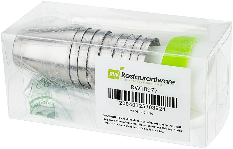 Restaurantware Pastry Tek Russian Piping Tips Set 20 Piece Durable Cake Decorating Kit - 9 Piping Tips 10 Piping Bags Stainless Steel Piping Bags And Tips Set 1 Tri-Color Coupler