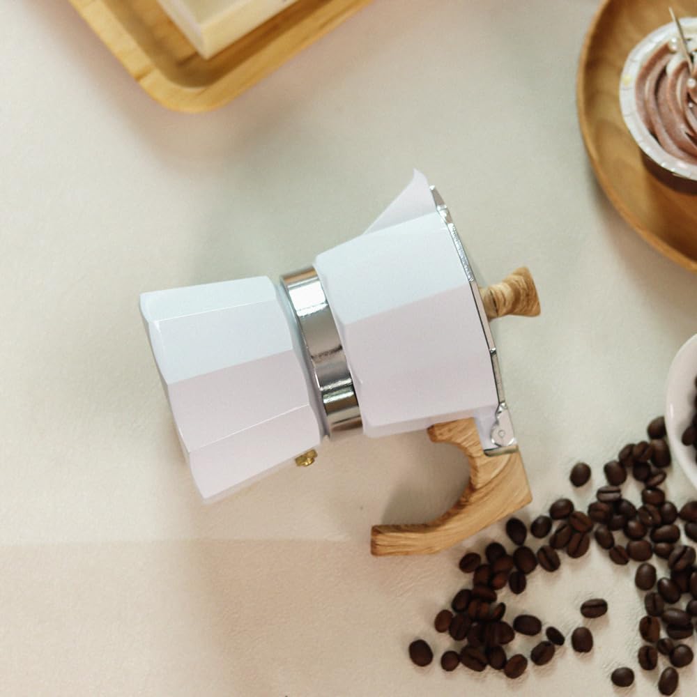 wedrink Stovetop Espresso Maker 3 Cups Moka Pot Cuban Coffee Maker Stovetop Coffee Maker Moka Italian Espresso(150ml)