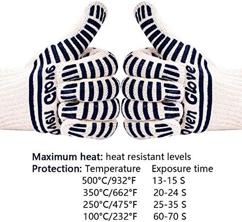 CZSYZCZS Extreme Heat Resistant Oven Gloves - 932F - Cooking Gloves for BBQ, Grilling, Baking,Cutting, Smoker Fireplace