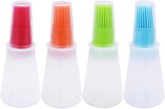 Silicone Oil bottle brush，BBQ/Pastry Basting Brushes,Silicone Cooking Grill Barbecue Baking Pastry Oil/Honey/Sauce Bottle Brush (4 PCS,Multicolor)