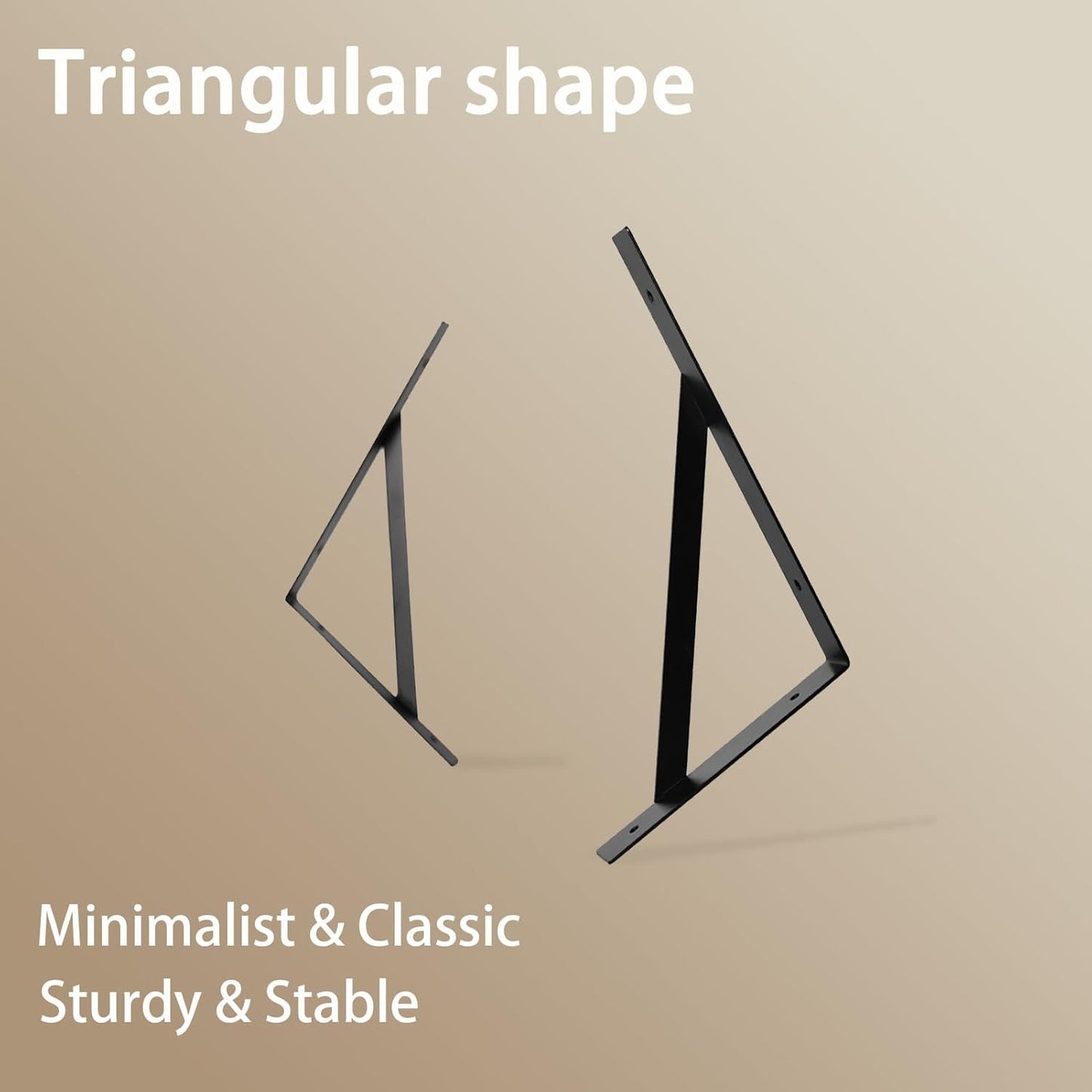 DINZI LVJ Deep Floating Shelves, 16" W x 12" D Wall Shelves Set of 2, Wide Display Shelf Mounted with Brackets, Easy-to-Install Wall Bookshelf for Living Room, Bathroom, Bedroom, Espresso