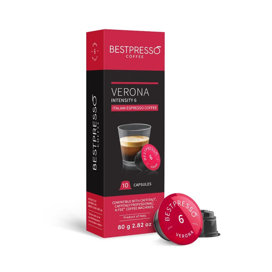 Bestpresso Coffee capsules compatible with Starbucks Verismo, Caffitaly, CBTL, K-fee systems 80 Pods (Verona)