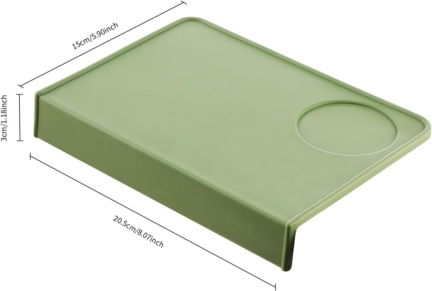 Bincoo Espresso Tamping Mat - Green Food Safe Rubber Coffee Tamper Mat, Coffee Tamp Station, Espresso Accessory, Waterproof and Heat Resistant.