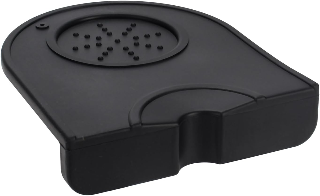 Espresso Tamping Mat, Silicone Coffee Tamper Mat with Corner Edge Tamp Support Station for Countertop, Barista Tools, Espresso Accessories, Small, Black