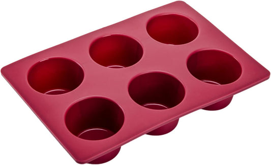 Silicone Muffin Pan 1 Pack, 6-Cavity Chocolate Molds Silicone, Nonstick BPA Free Silicone Baking Molds, Dishwasher & Microwave Safe Muffin Tin, Easy To Use and Clean Candy Molds