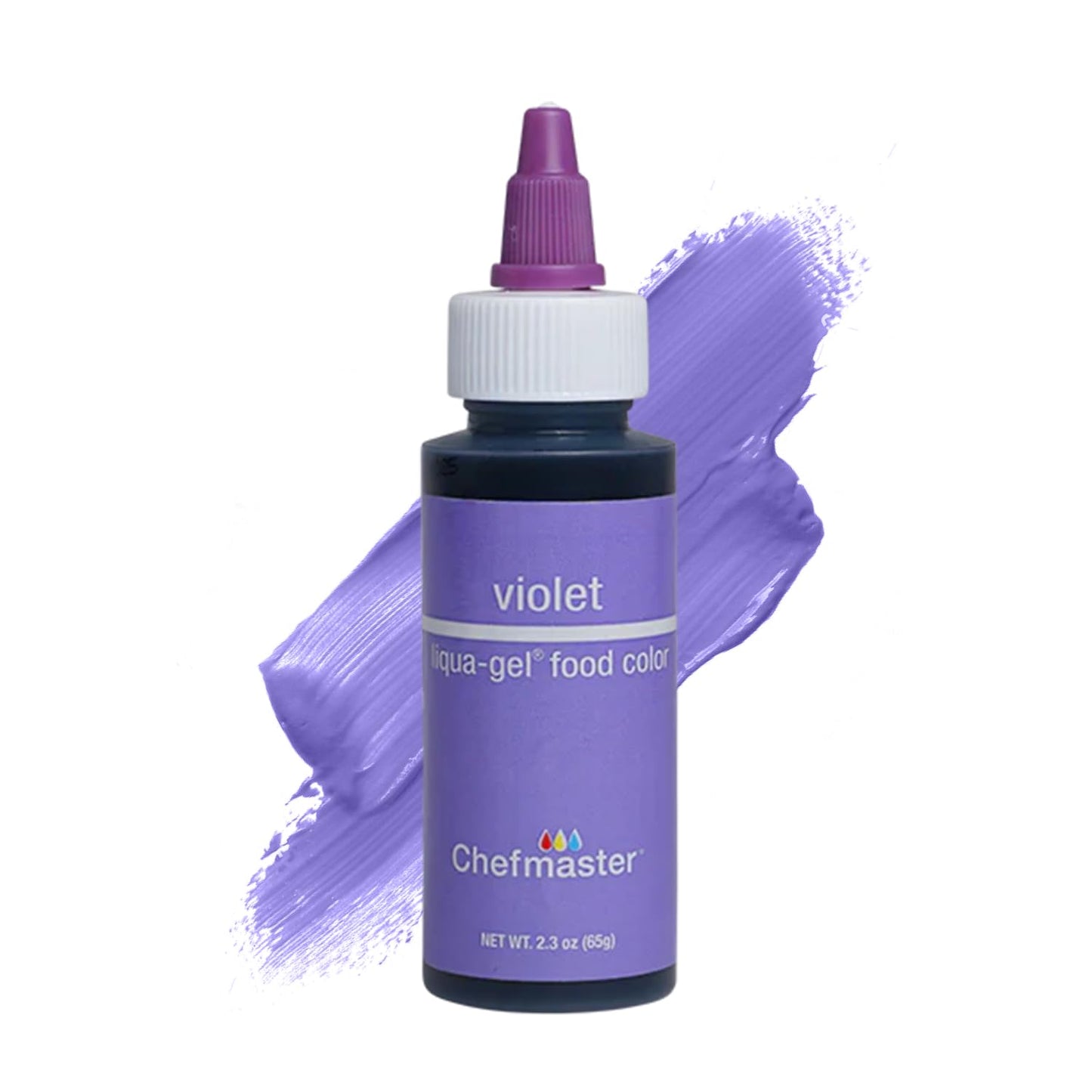 Chefmaster Violet Liqua-Gel® Food Coloring | Vibrant Color | Professional-Grade Dye for Icing, Frosting, Fondant | Baking & Decorating | Fade-Resistant | Easy-to-Use | Made in USA | 2.3 oz