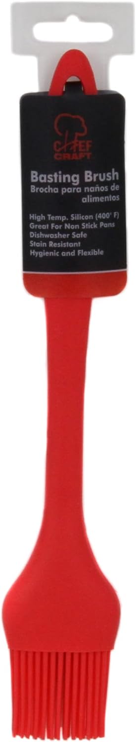 Chef Craft Premium Silicone Basting Brush, 10.25 inch, Red