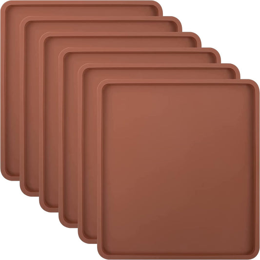 Aulock 6PCS Silicone Food Dehydrator Sheets with Edge, Compatible with Cosori 12" x 11" Trays, Square Non-stick Tray Liner, High Temperature Resistance Reusable Dryer Mats