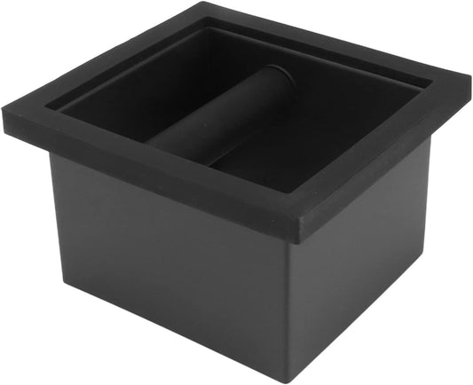 Espresso Coffee Ground Knock Box Chute, Desktop Waste Bucket Stainless Steel Rubber Bottomless Espresso Chute Knocking Residue Box for Home Cafe Restaurant Countertop
