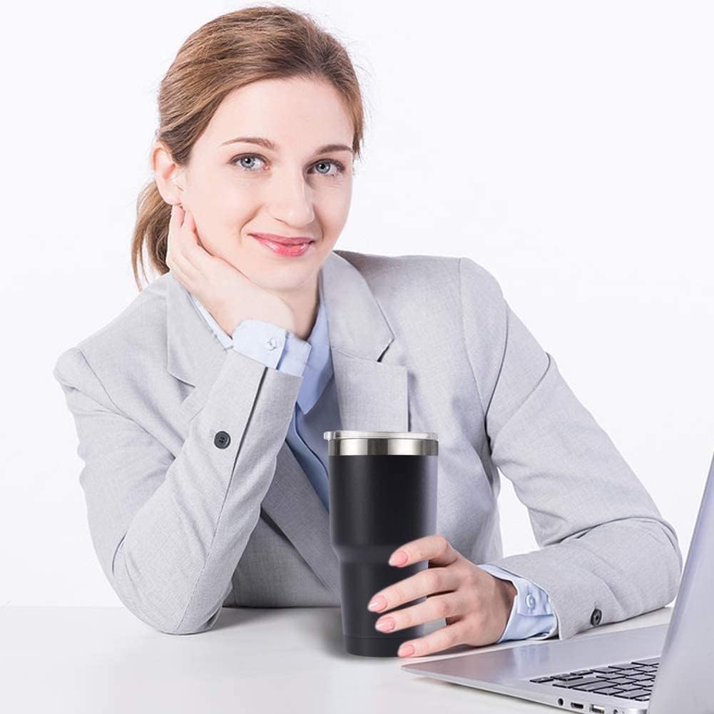 30oz Stainless Steel Travel Mug with Lid, 12 Pack Double Wall Vacuum Insulated Bulk Tumbler, Powder Coated Coffee Cup Suitable for Vehicle Cup Holders (White)