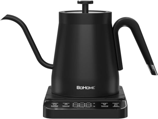 0.8L-1200W Electric Kettle Gooseneck, Digital Panel, Adjustable Tempurature, Auto Shut-off, Boil Dry Protection