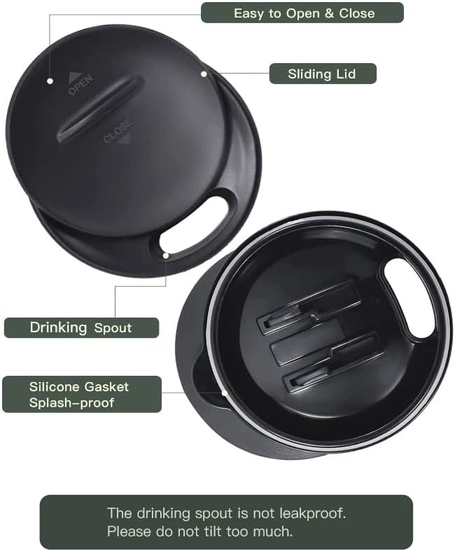 Ideus 16 oz Insulated Coffee Mug with Handle and Lid, Double Wall Stainless Steel Vacuum Thermal Coffee Mug, Travel Coffee Cup Thermal Cup for Home and Office, Blue Zebra