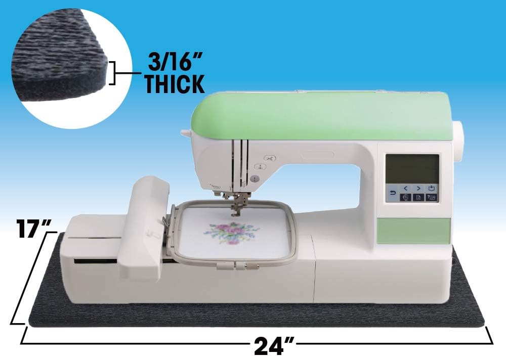 Cottage Mills Stay-in-Place Machine Mat - 17" x 24" - Calms Vibration and Dampens Noise. Made in USA.
