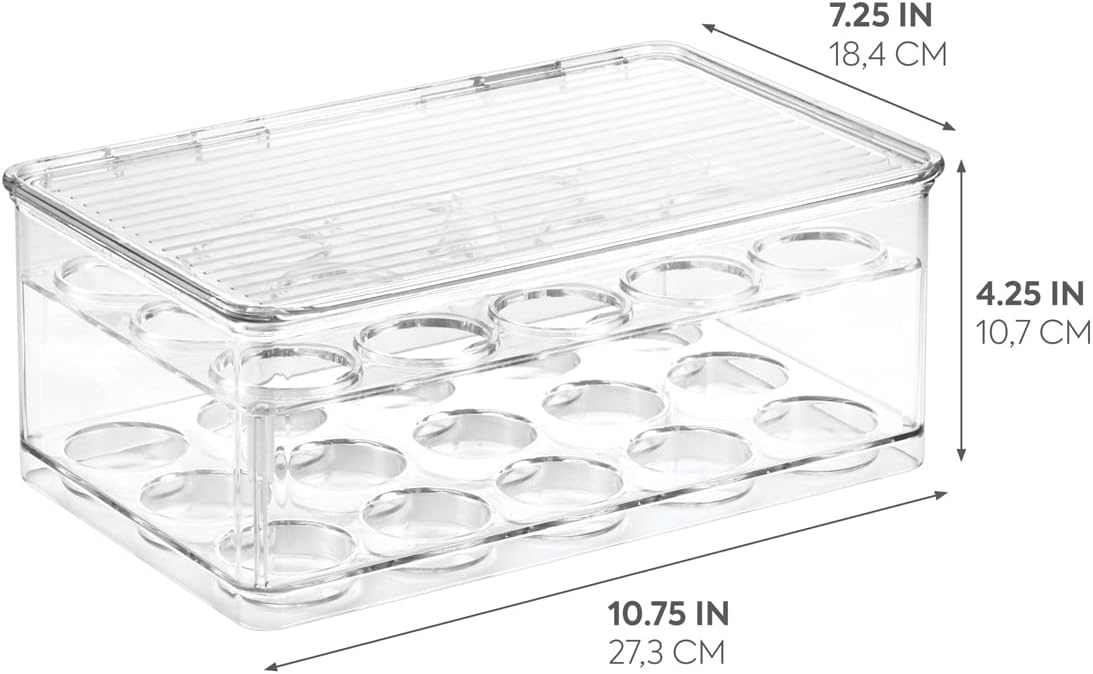 iDesign 2-Tier Coffee Pod Holder Lidded Bin, Plastic Pantry and Kitchen Storage, The Linus Collection – 7.25" x 10.75" x 4.25", Clear